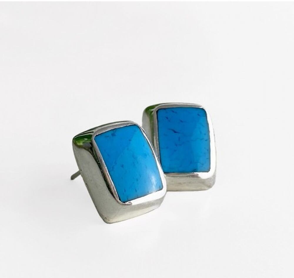 925 Sterling Silver Turquoise Stud Earrings
